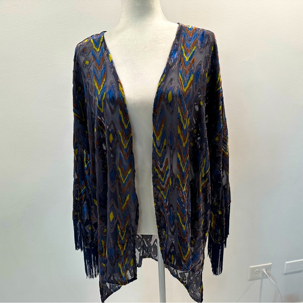 Multiples Multicolor Chevron Poncho